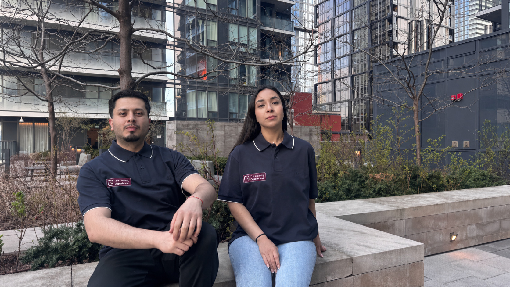 The Cleaning Department team outside a downtown Toronto tower