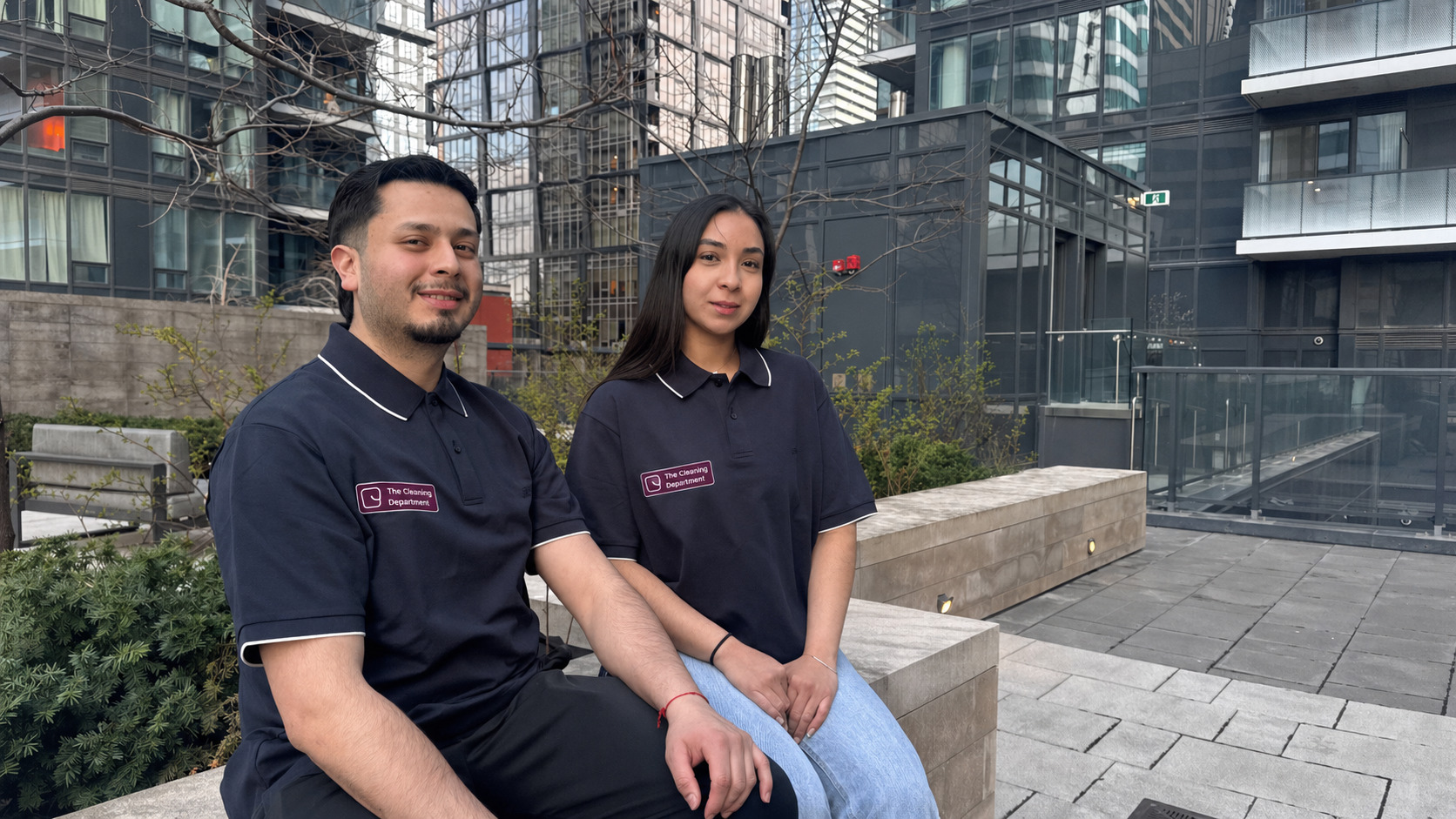 The Cleaning Department team outside a downtown Toronto building